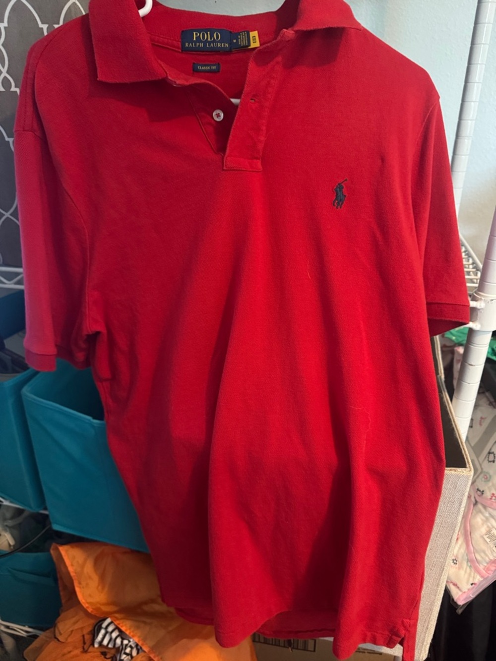 Ralph Lauren Men’s Red Polo with Navy Pony Logo